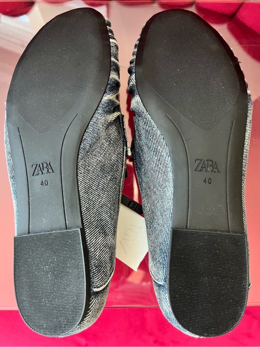NWT ZARA DENIM EFFECT LOAFERS - Picture 7 of 16
